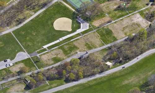 Barracks and baseball field